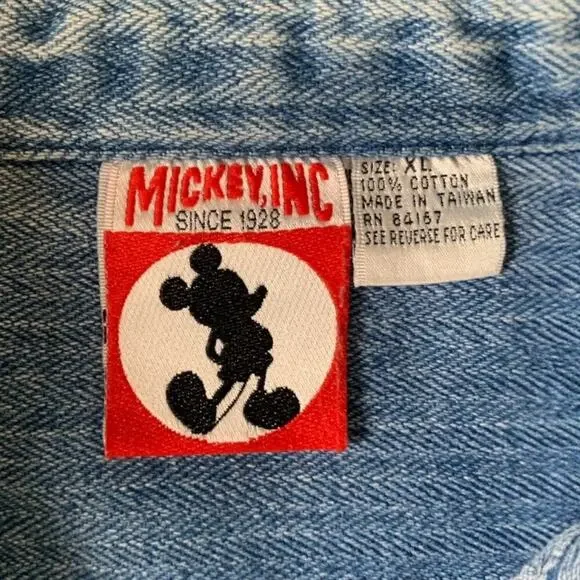 Vintage 90s Mickey Inc. Denim Long Sleeve Shirt - Extra Large - Rare! - Picture 3 of 14